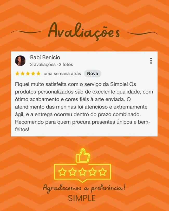 Print de avaliação de cliente da Simple no Google